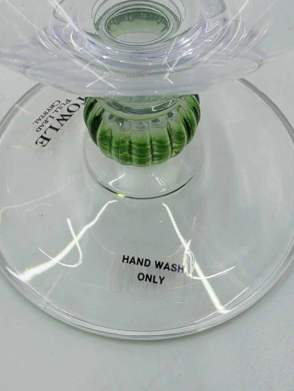 Towle Elena Verde Water Goblets Full Crystal Green Ribbed Ball Set Of 4 Austria